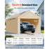 6x3m Carport Replacement Canopy Cover Waterproof UV Resistant Garage Tarp