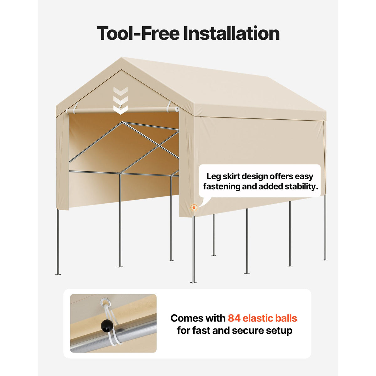 6x3m Carport Replacement Canopy Cover Waterproof UV Resistant Garage Tarp