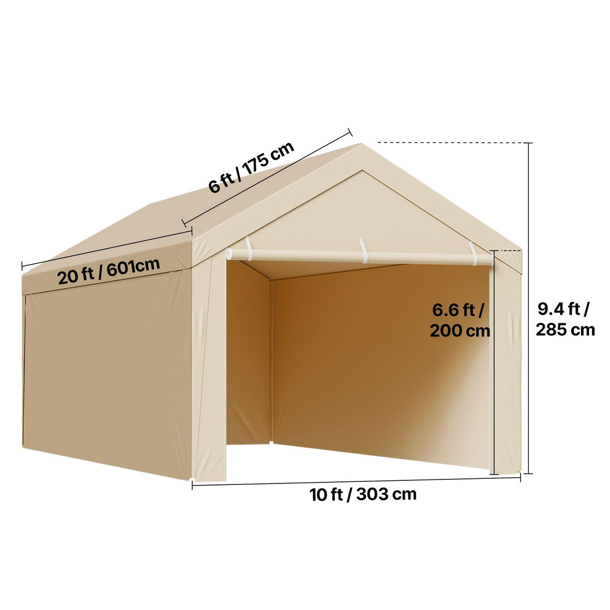 6x3m Carport Replacement Canopy Cover Waterproof UV Resistant Garage Tarp