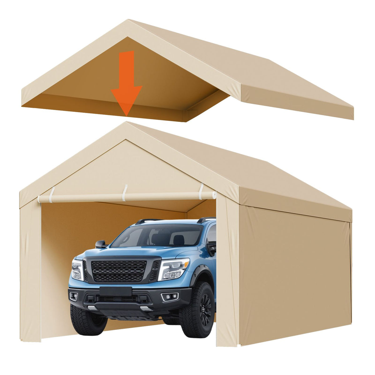 6x3m Carport Replacement Canopy Cover Waterproof UV Resistant Garage Tarp