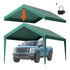 Carport Replacement Canopy, 6 x 3 m Potable Garage Tent Top Tarp, UV-Resistant & Waterproof Car Shelter Tarp, Heavy Duty Car Port Cover with Ball Buggees, Dark Green, Frame Not Included
