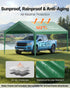 Carport Replacement Canopy, 6 x 3 m Potable Garage Tent Top Tarp, UV-Resistant & Waterproof Car Shelter Tarp, Heavy Duty Car Port Cover with Ball Buggees, Dark Green, Frame Not Included