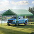 Carport Replacement Canopy, 6 x 3 m Potable Garage Tent Top Tarp, UV-Resistant & Waterproof Car Shelter Tarp, Heavy Duty Car Port Cover with Ball Buggees, Dark Green, Frame Not Included