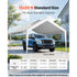 6x3.6m White Carport Replacement Canopy Cover UV Waterproof Garage Tarp