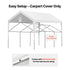 6x3.6m White Carport Replacement Canopy Cover UV Waterproof Garage Tarp