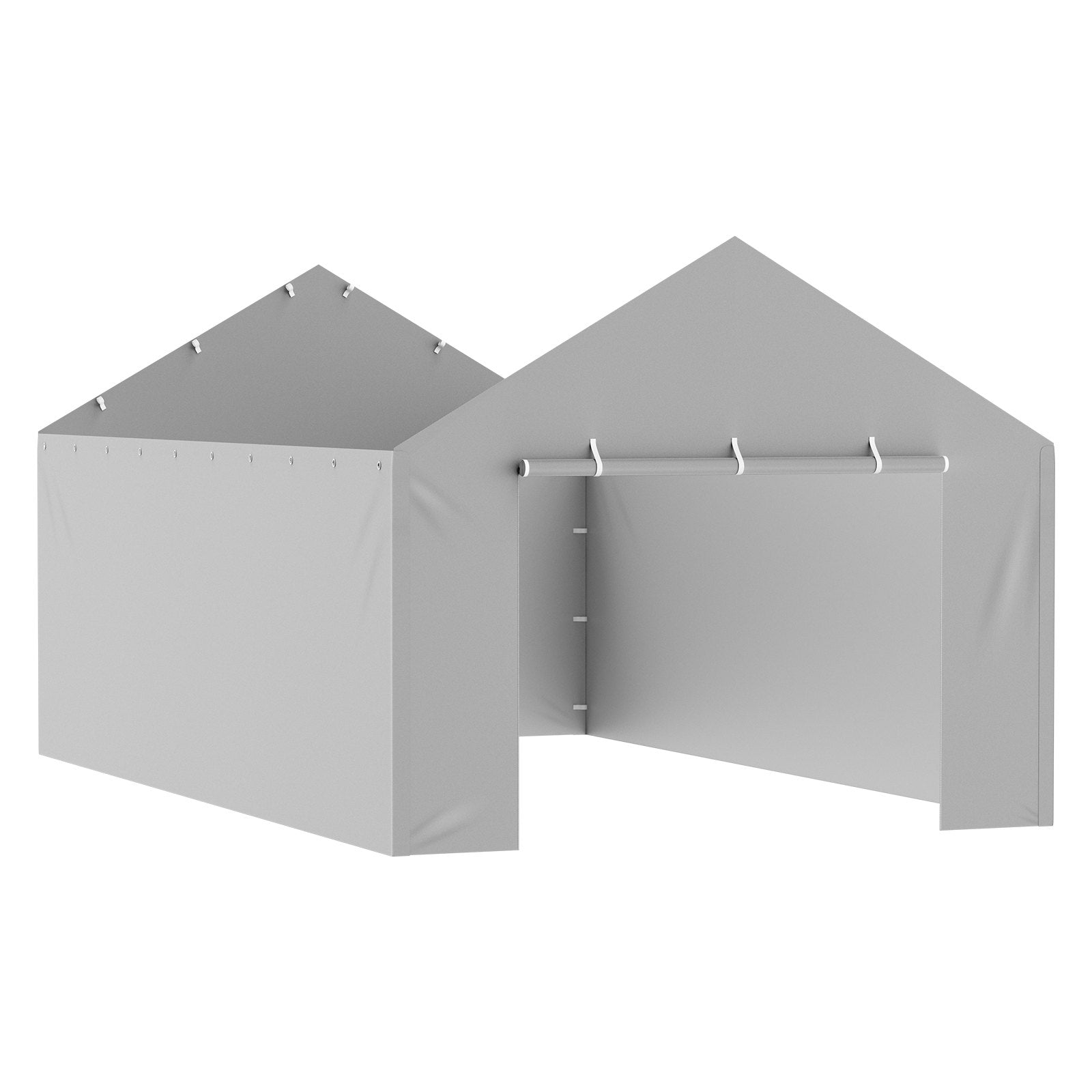 Carport Replacement Canopy Cover Side Wall 6 x 3.6 m, Garage Tent Shelter Tarp Heavy-Duty Waterproof & UV Protected, Easy Installation with Ball Bungees,Grey (Top and Frame Not Included)