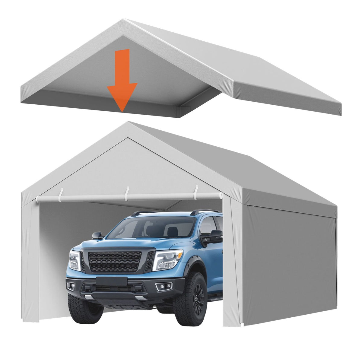 6x3.6m Carport Replacement Canopy Cover Waterproof UV Resistant Garage Tarp