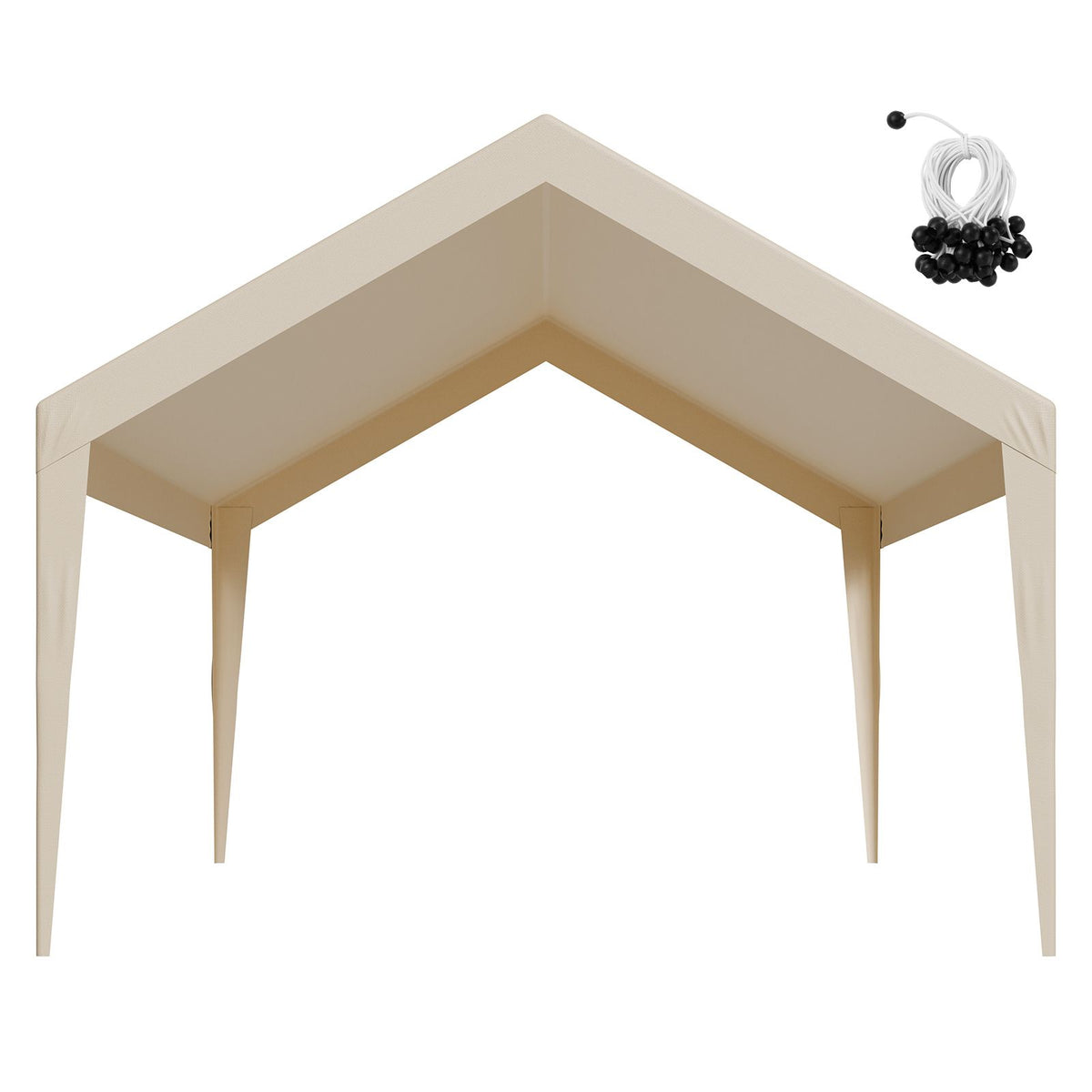 6x3.6m Carport Replacement Canopy Cover UV Waterproof Garage Tarp Beige