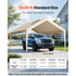 6x3.6m Carport Replacement Canopy Cover UV Waterproof Garage Tarp Beige