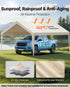 Carport Replacement Canopy, 6 x 3.6 m Potable Garage Tent Top Tarp, UV-Resistant & Waterproof Car Shelter Tarp, Heavy Duty Car Port Cover with Ball Buggees, Beige, Frame Not Included
