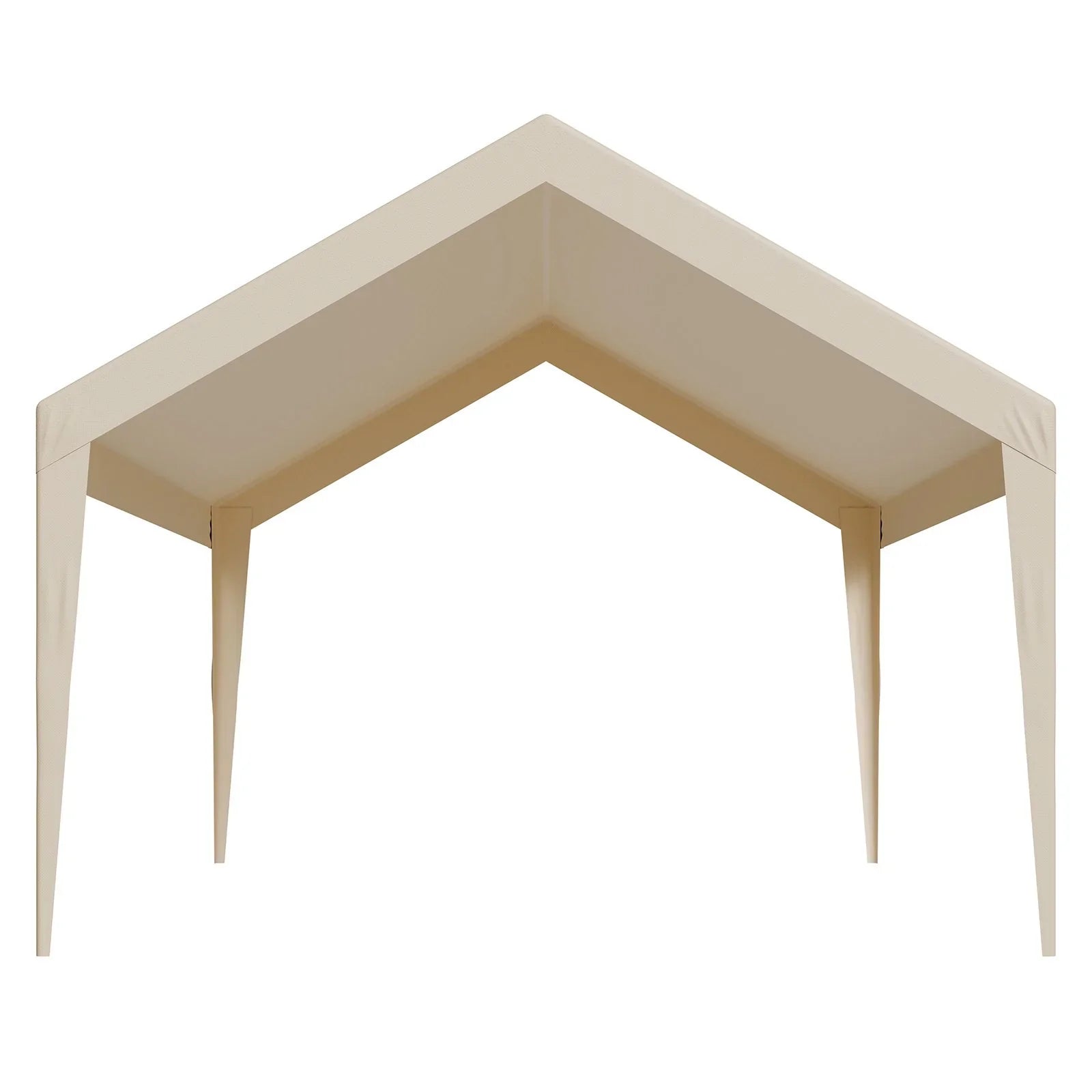 Carport Replacement Canopy, 6 x 3.6 m Potable Garage Tent Top Tarp, UV-Resistant & Waterproof Car Shelter Tarp, Heavy Duty Car Port Cover with Ball Buggees, Beige, Frame Not Included