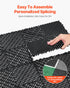 Interlocking Drainage Mat, 31 x 31 cm Modular Interlocking Cushion, 24 Pcs Splicing Drainage Mats, Non-Slip Black PP Drainage Floor Tile and Shower Mat, for Garage, Garden, Kitchen & Outdoor