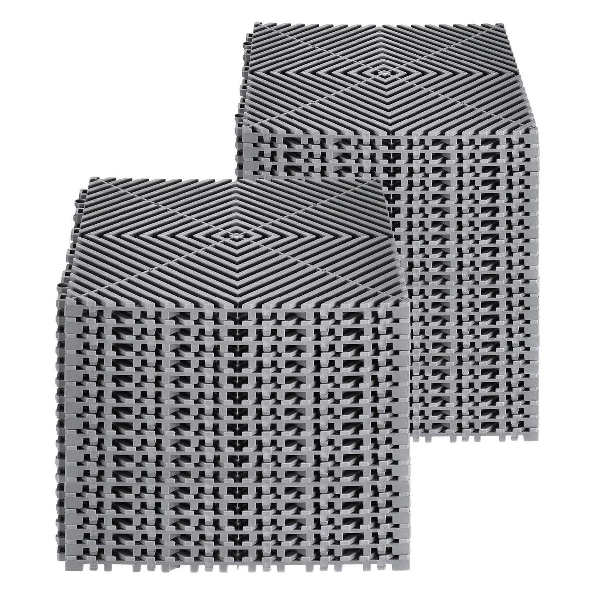 40PCS Interlocking Drainage Mat 31x31cm Non-Slip PP Floor Tiles Gray