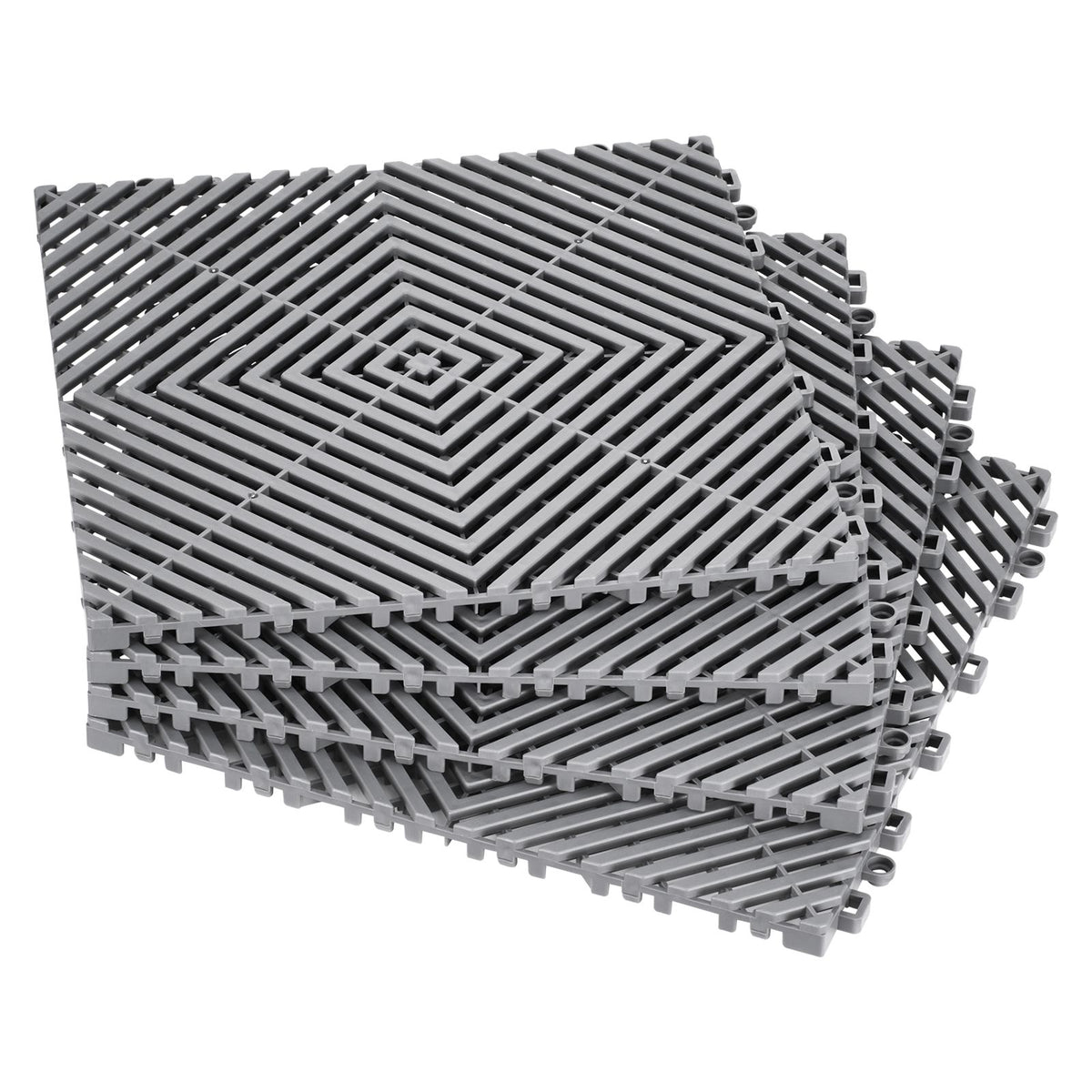 40PCS Interlocking Drainage Mat 31x31cm Non-Slip PP Floor Tiles Gray