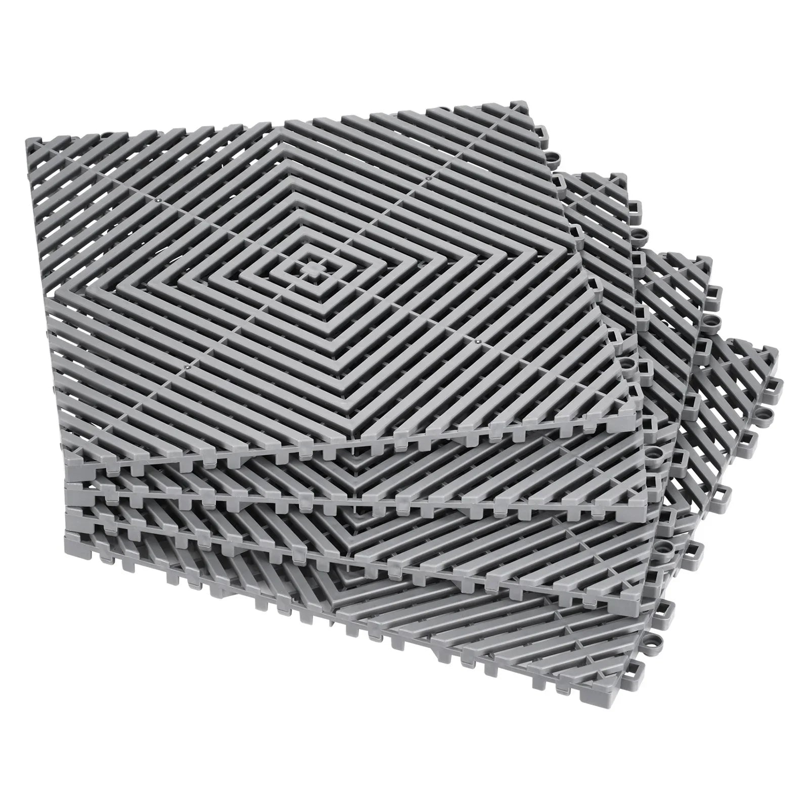 Interlocking Drainage Mat, 31 x 31 cm Modular Interlocking Cushion, 40 Pcs Splicing Drainage Mats, Non-Slip Gray PP Drainage Floor Tile and Shower Mat, for Garage, Garden, Kitchen & Outdoor
