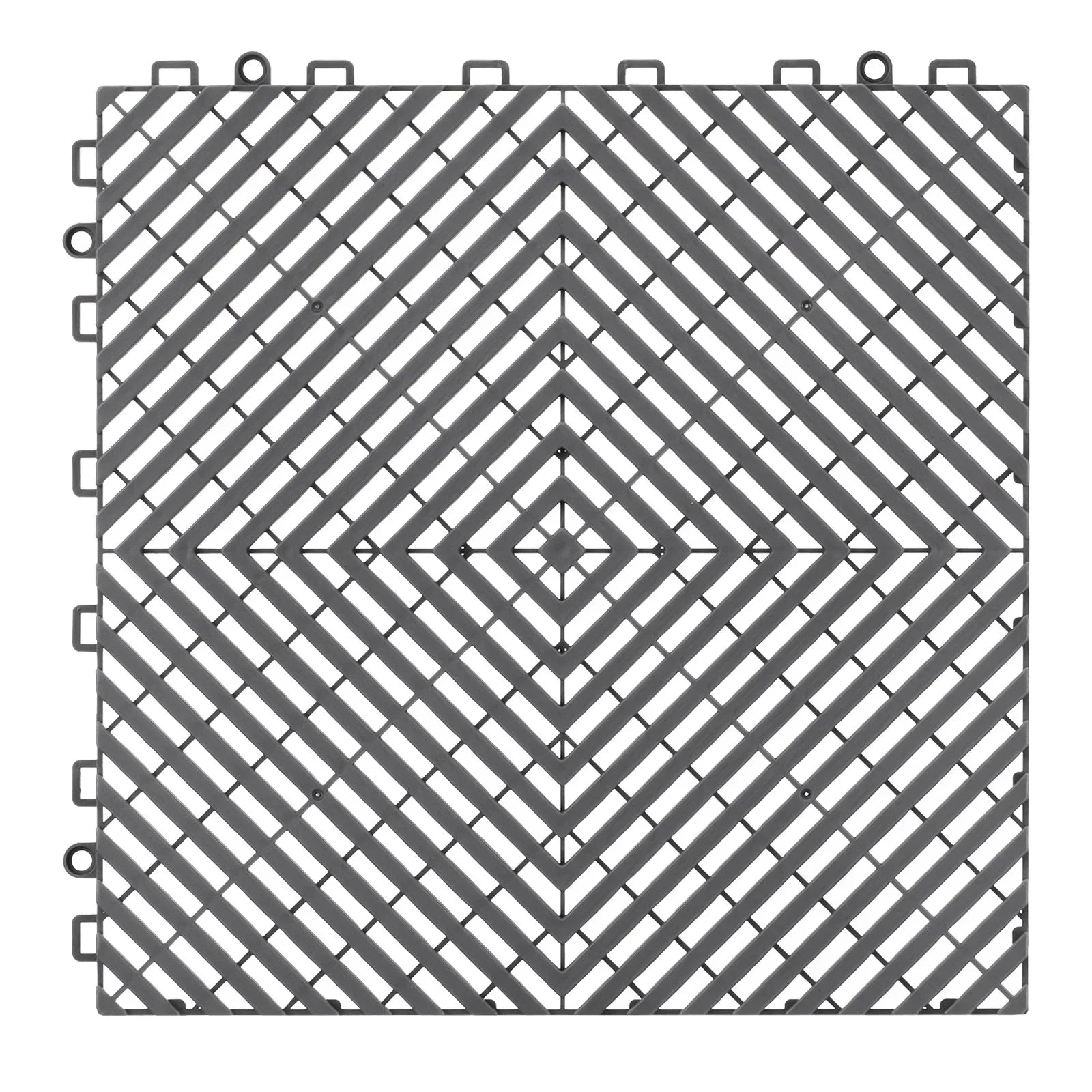 Interlocking Drainage Mat, 31 x 31 cm Modular Interlocking Cushion, 40 Pcs Splicing Drainage Mats, Non-Slip Gray PP Drainage Floor Tile and Shower Mat, for Garage, Garden, Kitchen & Outdoor