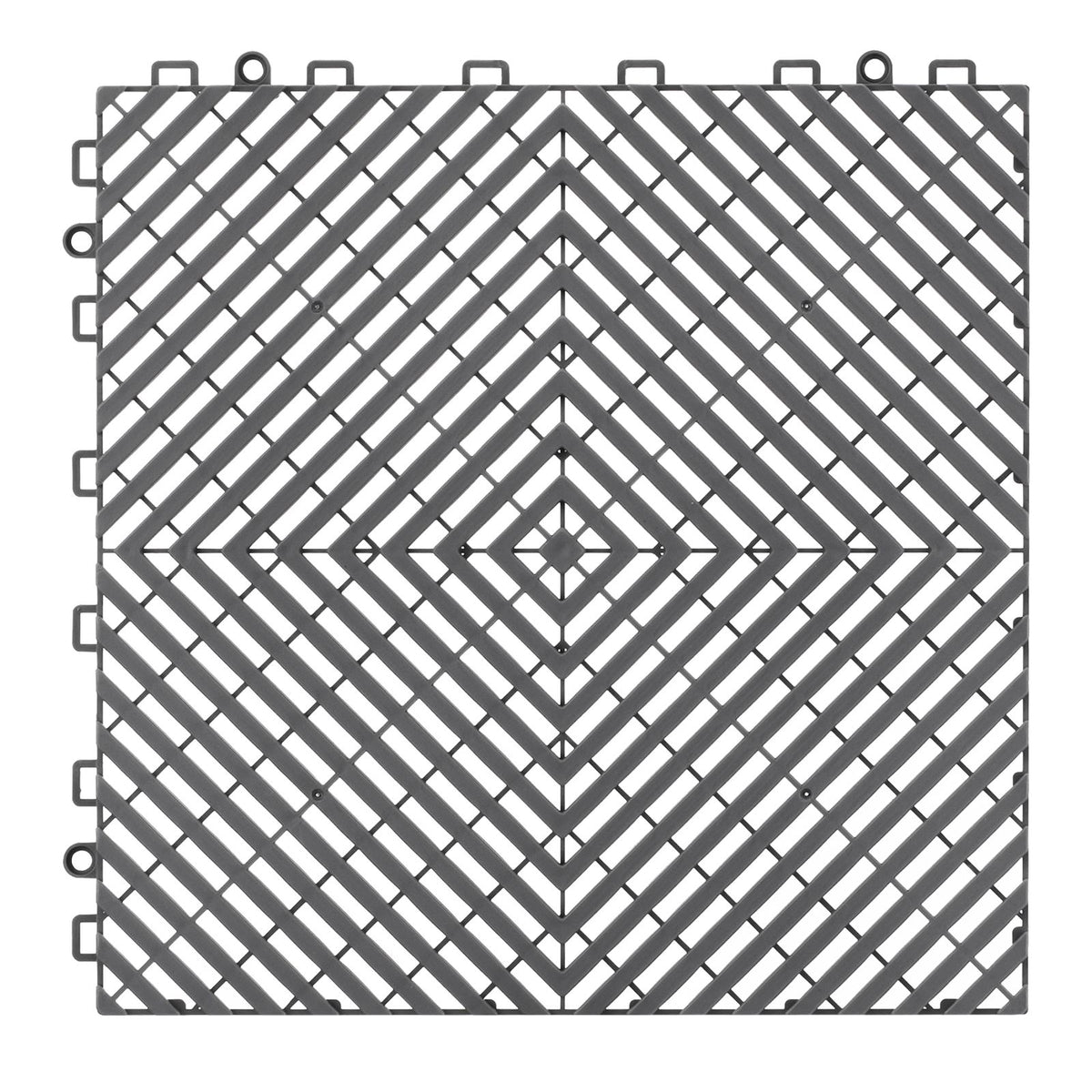Interlocking Drainage Mat, 31 x 31 cm Modular Interlocking Cushion, 12 Pcs Splicing Drainage Mats, Non-Slip Gray PP Drainage Floor Tile and Shower Mat, for Garage, Garden, Kitchen & Outdoor