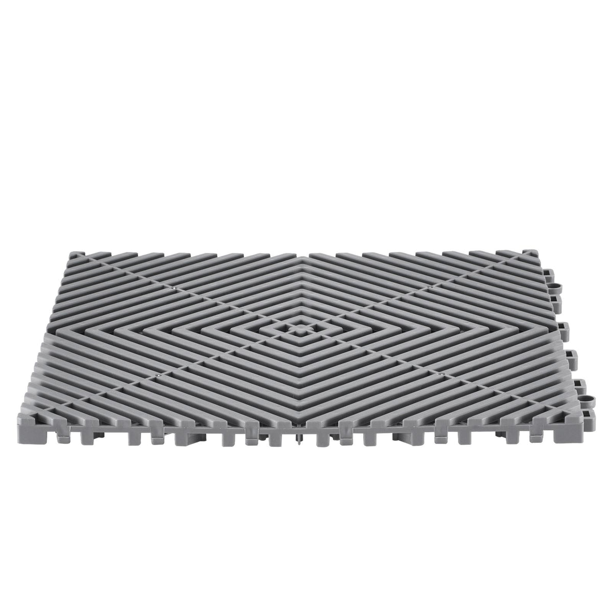 Interlocking Drainage Mat, 31 x 31 cm Modular Interlocking Cushion, 12 Pcs Splicing Drainage Mats, Non-Slip Gray PP Drainage Floor Tile and Shower Mat, for Garage, Garden, Kitchen & Outdoor