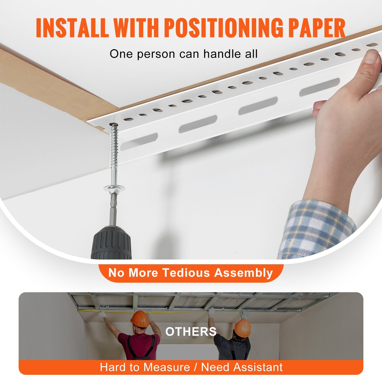 Overhead Garage Storage Rack, 91.44x243.84cm Garage Ceiling Storage Racks, Heavy Duty Adjustable Cold Rolled Steel Racks for Garage Storage, Organization, 272.16kg Load Capacity, 22''-40