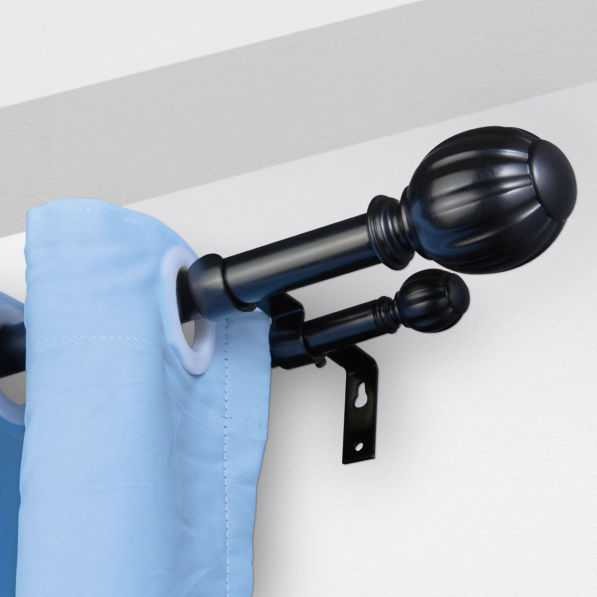 Black Double Curtain Rod 36-72