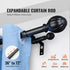 Black Double Curtain Rod 36-72" Adjustable Window Rod with Finials