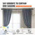 Black Double Curtain Rod 36-72" Adjustable Window Rod with Finials