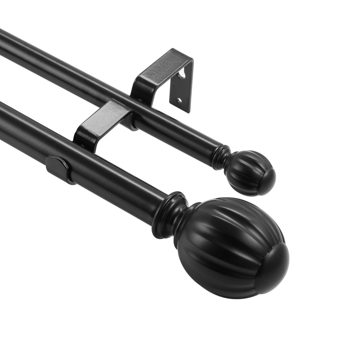 Black Double Curtain Rod 36-72