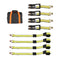 Wheel Chock Tie Down Kit 4540kg Break Strength Car Trailer Straps J-Hook