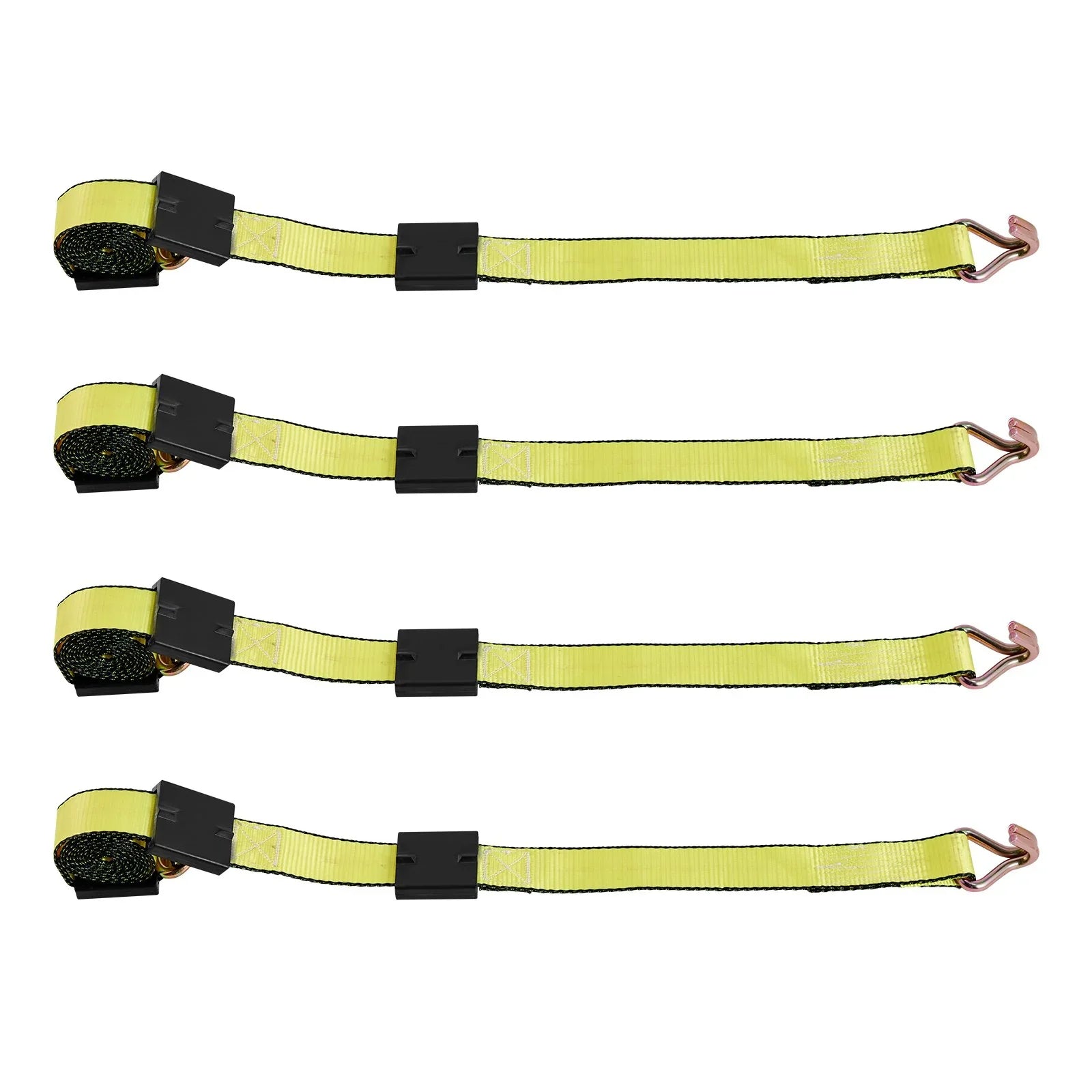 Wheel Chock Tie-Down Kit, Deck-Style Trailer Tie Down Strap, Car Tie Down Kit with J-Hook, Break Strength 4540 kg & Working Load 1512 kg Motorcycle Tie-Down System for SUVs, Trailers, Trucks