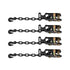 Wheel Chock Tie-Down Kit, Tire-Style Tow Dolly Strap, Car Tie Down Kit with Heavy-Duty Hook, Break Strength 4540 kg & Working Load 1512 kg Motorcycle Tie-Down System with O-Ring for ATV, SUV