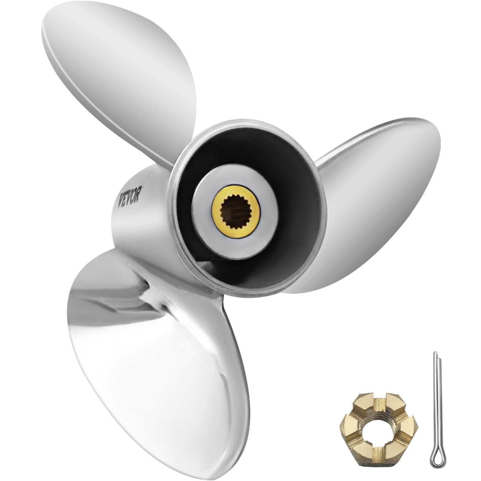 Outboard Propeller, Replace for OEM 3860709, 3-Blade 14.5\