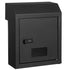 Through The Door Key Drop Box, Heavy Duty Steel Through the Door Mailbox with 12" Combination Lock, Mail Drop Box, Black