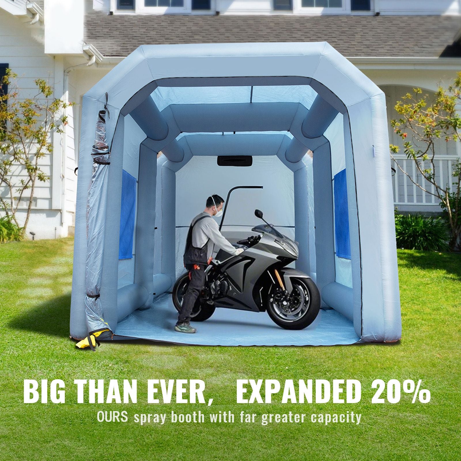 Inflatable Spray Booth Car Paint Tent 13x10x9ft Filter System Blower 950W