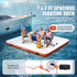 Inflatable Floating Dock, 7 x 7FT Inflatable Dock Platform, Non-Slip Water Floating Dock Mat with Portable Carrying Bag & Detachable Ladder, Floating Platform Island Raft for Pool Beach Ocean