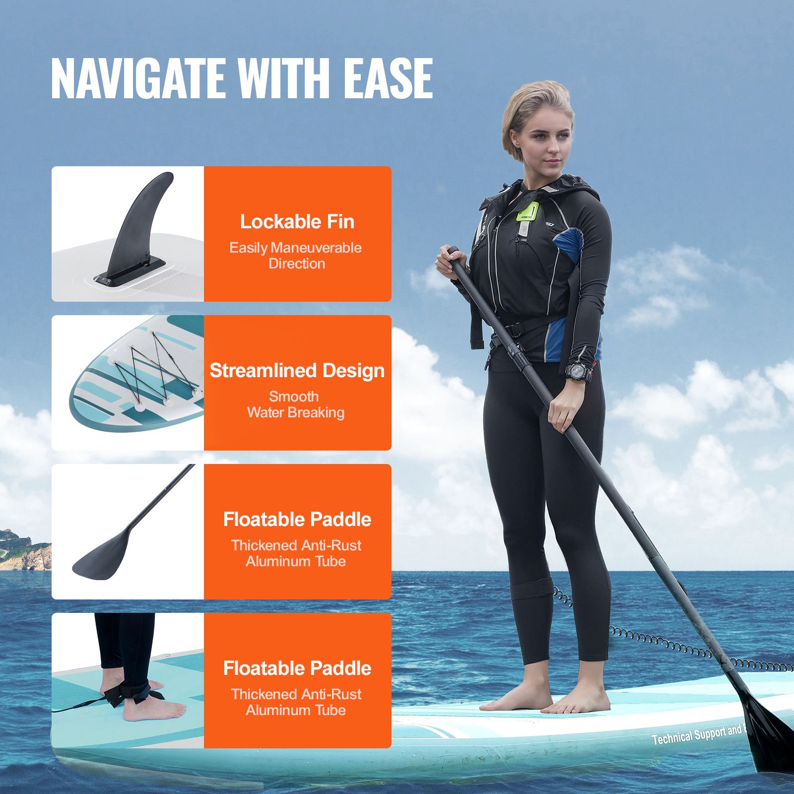 10ft Inflatable Stand Up Paddle Board SUP Kit 330lbs Capacity with Accessories