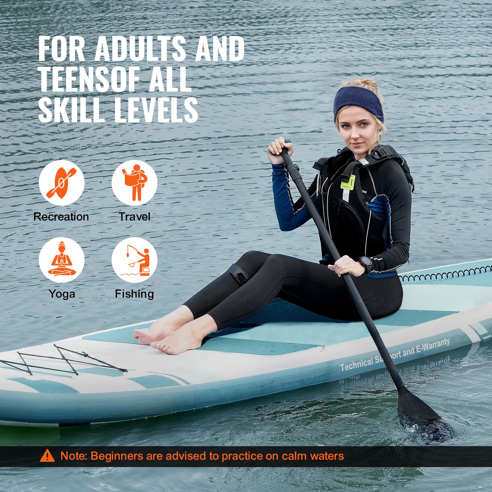 10ft Inflatable Stand Up Paddle Board SUP Kit 330lbs Capacity with Accessories