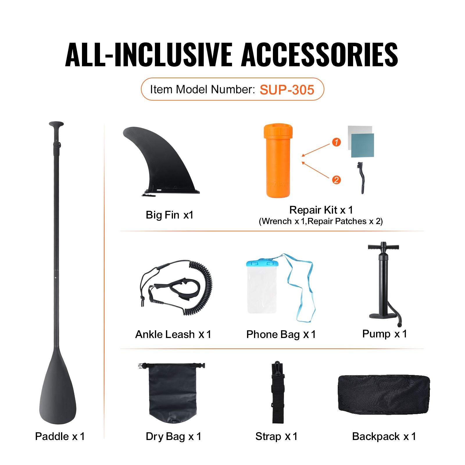 10ft Inflatable Stand Up Paddle Board SUP Kit 330lbs Capacity with Accessories