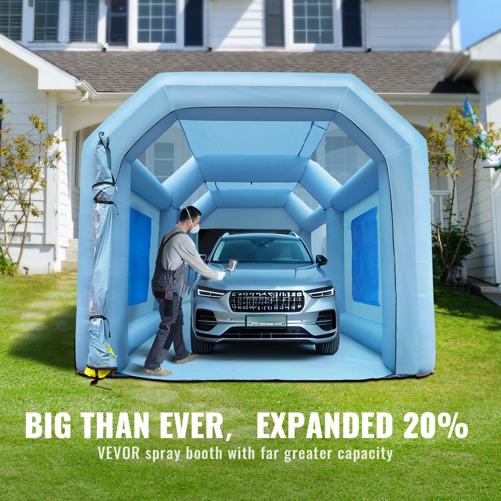 Inflatable Spray Booth Car Paint Tent 20x10x8ft Filter System 2 Blowers