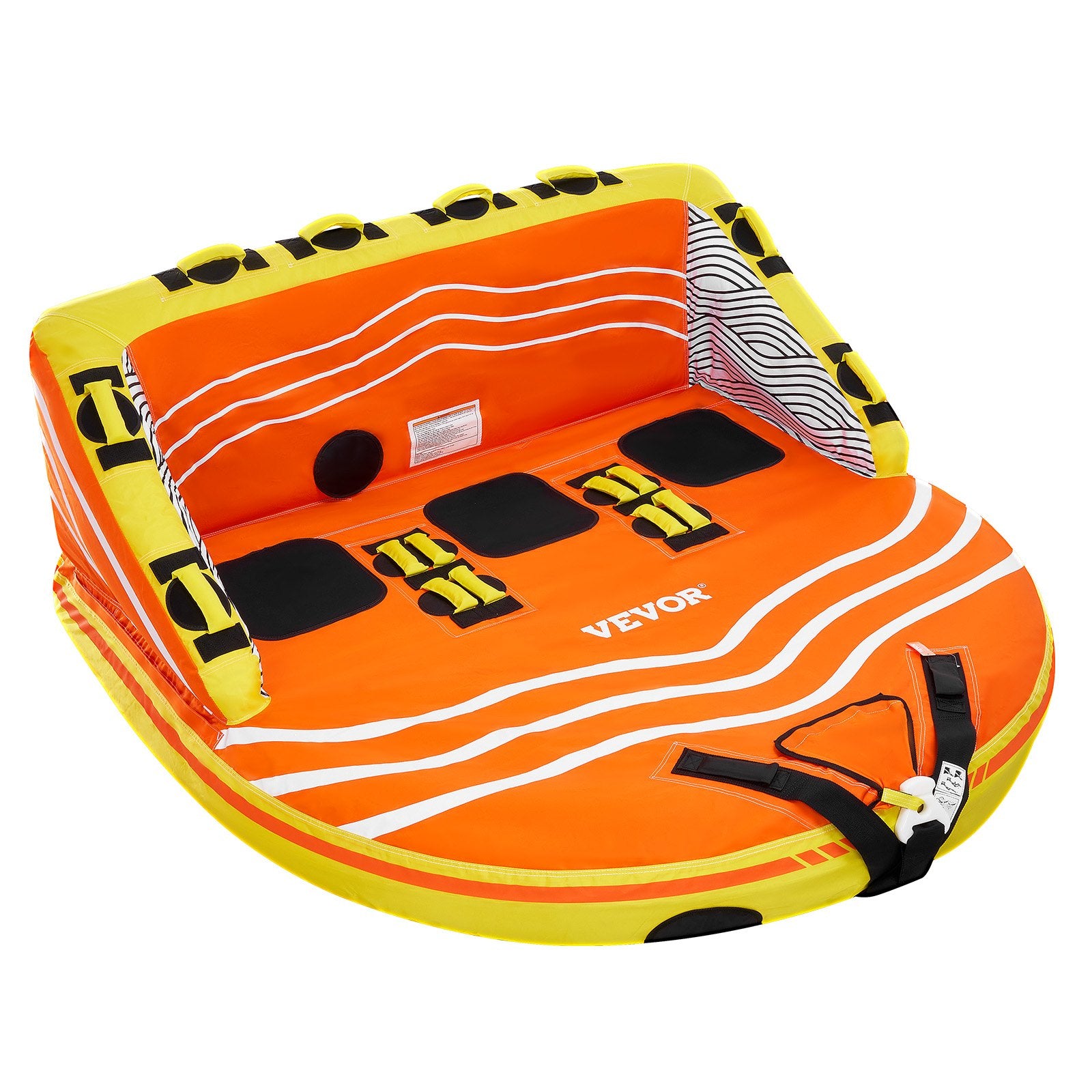 Towable Tube for Boating, 1-3 Riders Inflatable Boat Tubes and Towables, 510lbs Water Sport Towable Tube for Boat to Pull - with Full Nylon Cover, 16 Grab Handles, Dual Tow Points & Safety Valve