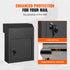 Through Door Mail Drop Box Heavy Duty Steel Key Lock Security Mailbox Black