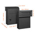 Through Door Mail Drop Box Heavy Duty Steel Key Lock Security Mailbox Black