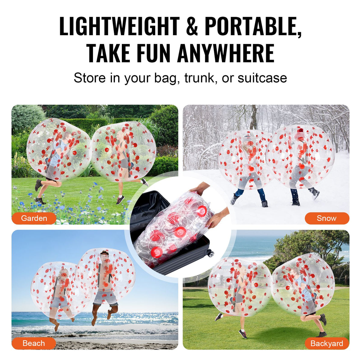 5FT Inflatable Bumper Ball PVC Zorb Ball for Teens Adults Outdoor Games