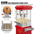 Popcorn Popper Machine with Cart Popcorn Maker 850W 8 Oz 48 Cups Red