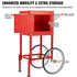 Popcorn Popper Machine with Cart Popcorn Maker 850W 8 Oz 48 Cups Red