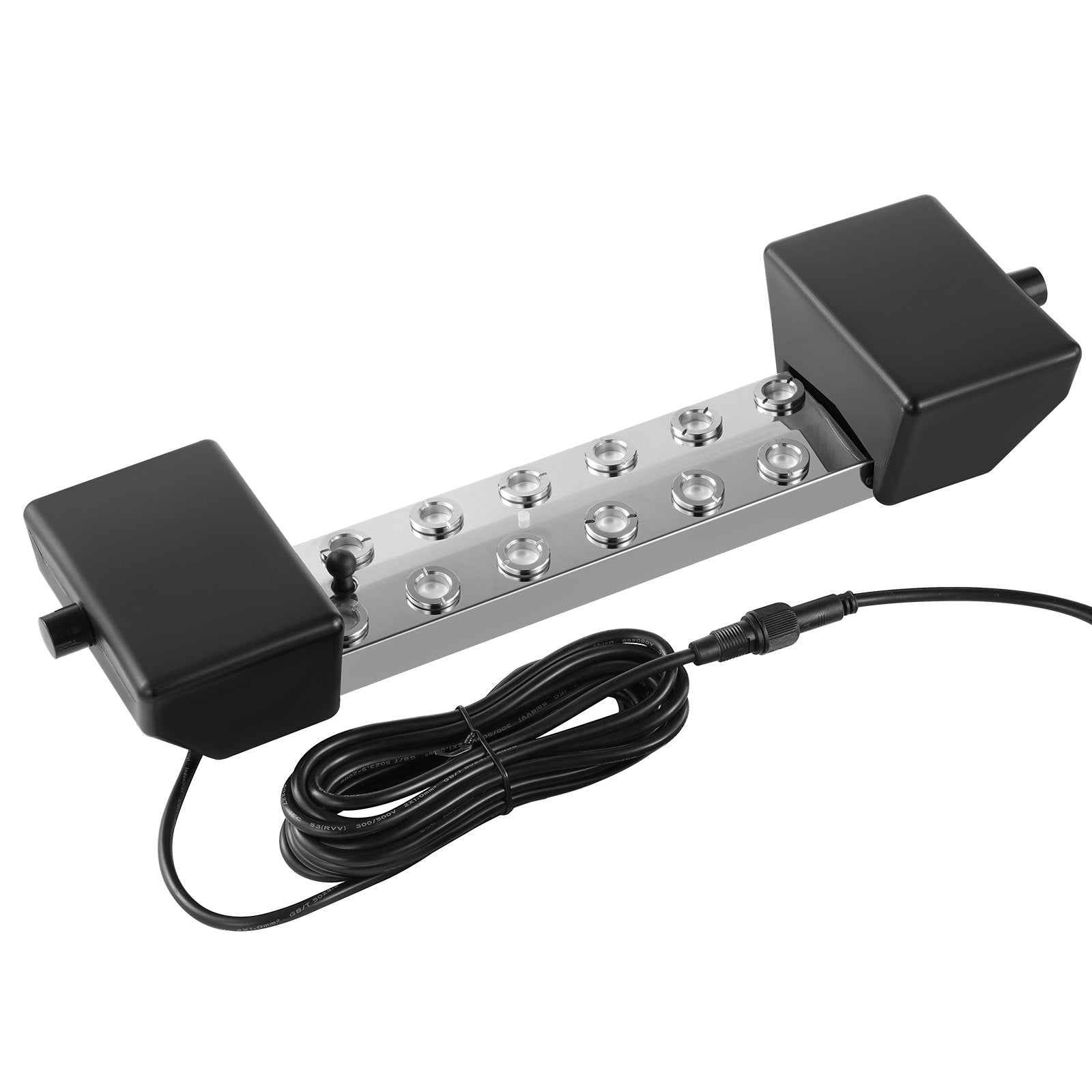 Ultrasonic Mist Maker 12 Head, 9000mL/H Ultrasonic Fogger, Mist Maker with 300W IP67 Waterproof Power Supply, Buoy, Replacement Discs, for Pond, Garden, Rockery, Greenhouse, Halloween Decoration