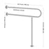 Toilet Safety Rail, 80 cm U-Shaped Handicap Grab Bar, 304 Stainless Steel Senior Safety Pole, Toilet Grab Bars with Anti-Slip Handle, 136 kg Load Capacity Security Handrail with Support Leg