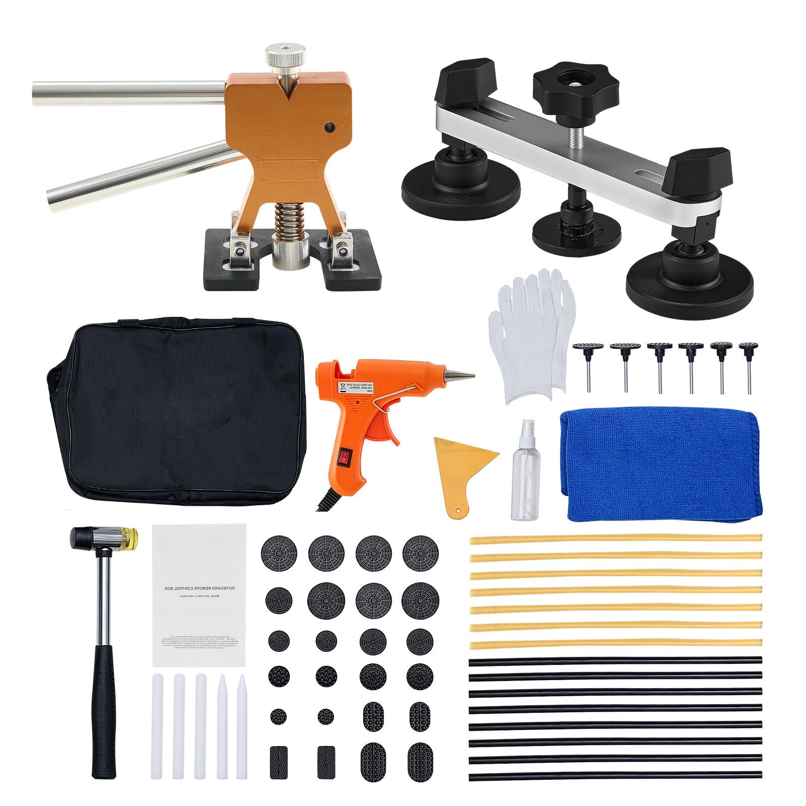 60PCS Paintless Dent Repair Kit Car Dent Puller with Glue Gun