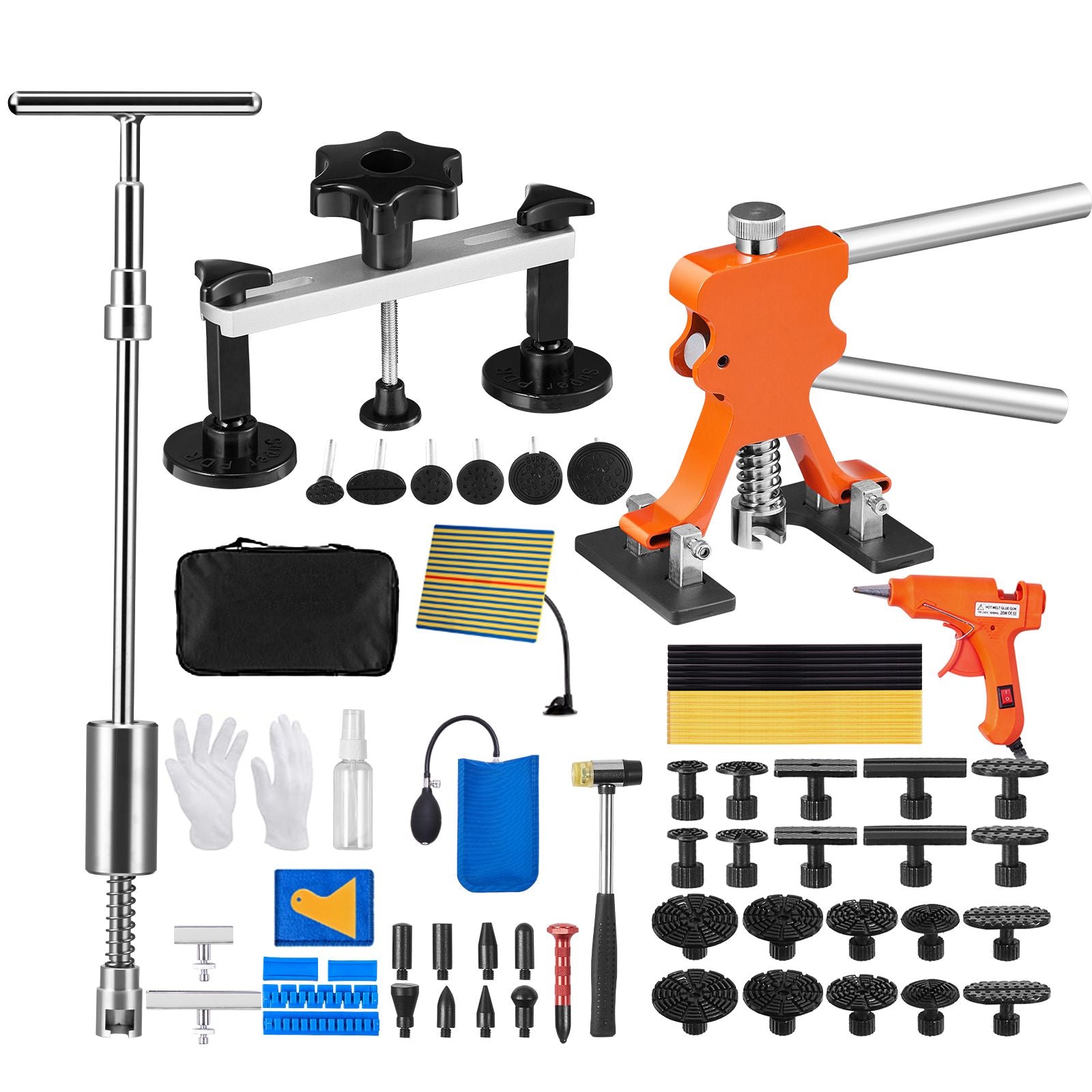 69PCS Paintless Dent Repair Kit Car Body Dent Removal Tools with Glue Gun