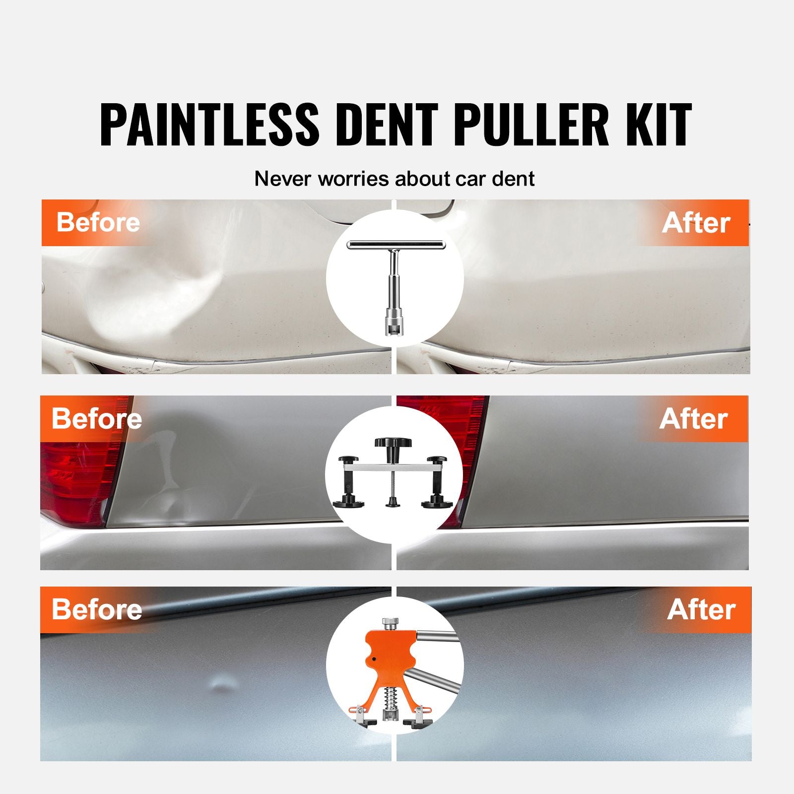 69PCS Paintless Dent Repair Kit Car Body Dent Removal Tools with Glue Gun