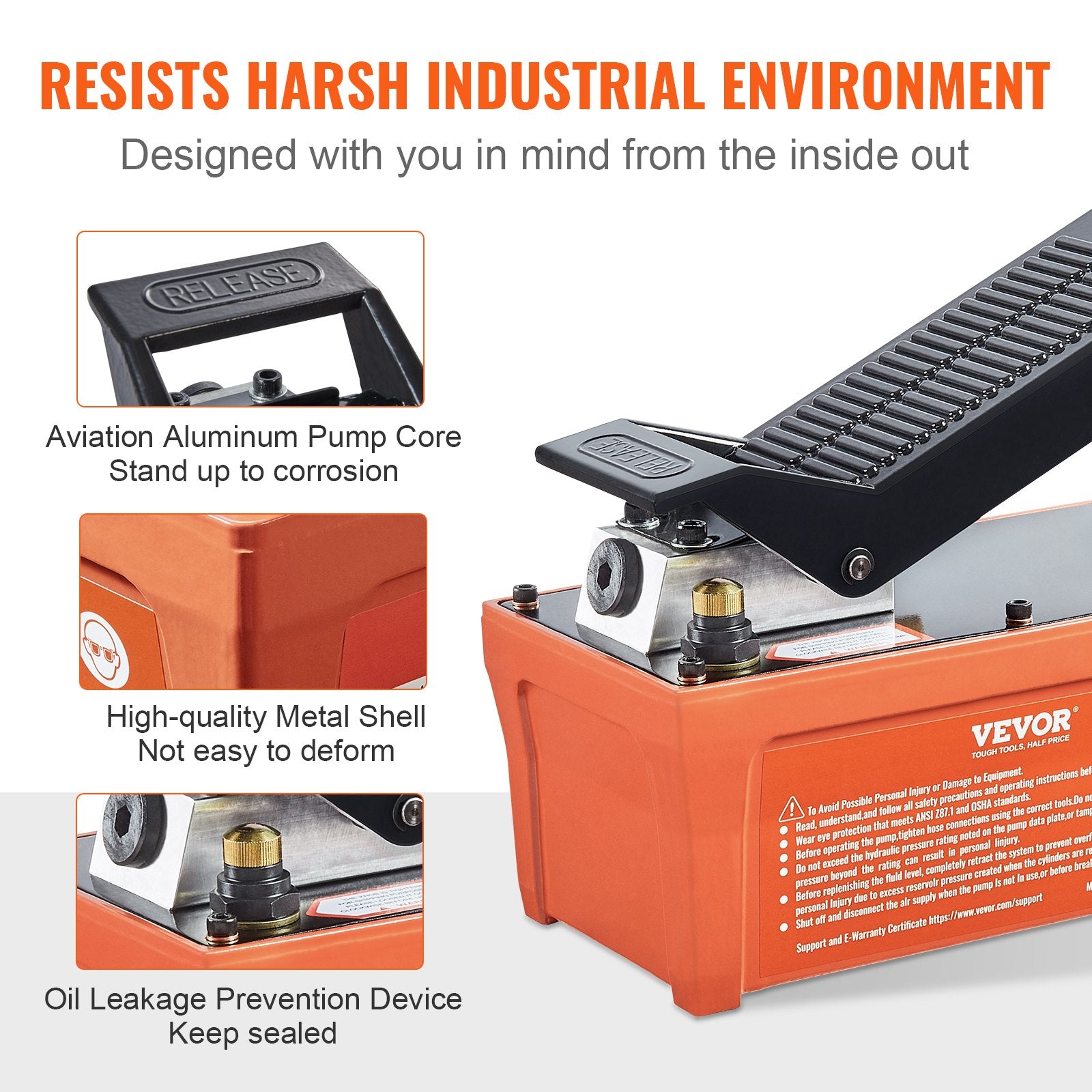 Air Hydraulic Pump, 10,000 PSI 1/2 Gal Reservoir, NPT 3/8